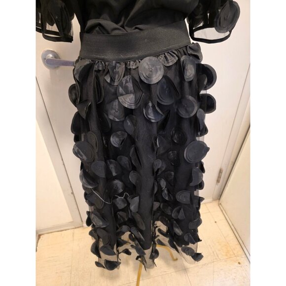 Women's Black Midi Dress Top Medium Skirt Large Black Party Cocktail Two Pieces - Picture 10 of 16